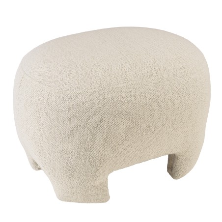 LEOPOLD - Designpoef nr. 1 van beige fijne bouclé stof LEOPOLD